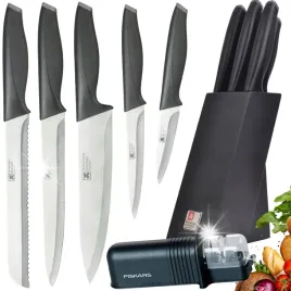 richardson-komplet-zestaw-5-szt-nozy-w-czarnym-bloku-ostrzalka-fiskars