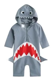 stroj-kapielowy-dzieciecy-motyw-rekin-shark-uv-upf50-68-74-6-9m-szary