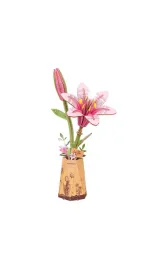 puzzle-3d-rozowa-lilia-rowood-drewno-124-elementy