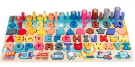 tablica-drewniana-cyfry-litery-rybki-zwierzaki-sorter-ukladanka-edukacyjna