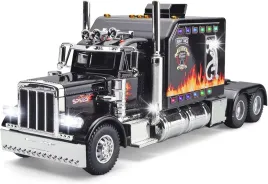 model-samochod-tir-ciezarowka-naczepa-american-truck-swiatla-dzwieki-czarna