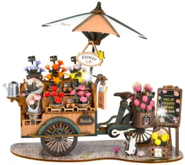 robotime-rolife-puzzle-3d-diy-wozek-z-kwiatami-riksza-blossom-cart-model
