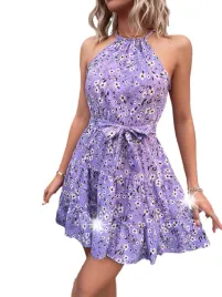 piekna-damska-sukienka-mini-modna-w-kwiaty-fioletowa-purple-wiazana-xl
