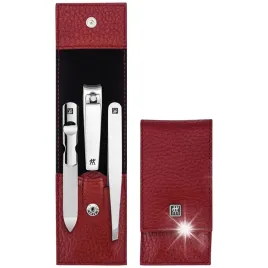 zwilling-classic-inox-zestaw-manicure-czerwone-skorzane-etui-3-elementy