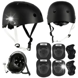 kask-rowerowy-regulowany-ochraniacze-komplet-na-rolki-rower-deskorolke-s