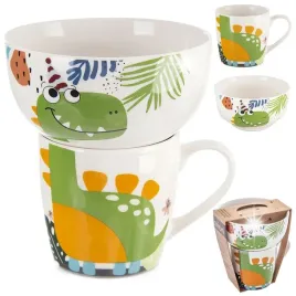 kubek-z-miseczka-do-zupy-dla-dzieci-porcelana-dinozaur-2-ele-orion-129642