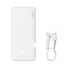 powerbank-airpow-20w-10000mah-z-kablem-usb-a-usb-c-30cm-bialy