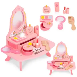 drewniana-toaletka-dla-dzieci-z-lustrem-i-szuflada-7-akcesoriow-ecotoys
