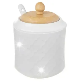 cukierniczka-porcelanowa-biala-z-pokrywka-bambusowa-i-lyzeczka-350-ml