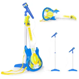 zestaw-gitara-elektryczna-mikrofon-statyw-dla-dzieci-mp3-niebieska