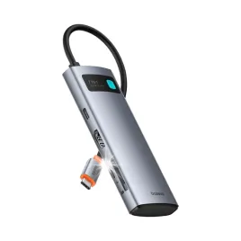 7w1-hub-adapter-metal-gleam-usb-c-hdmi-usb-a-usb-c-pd-sd-microsd-szary