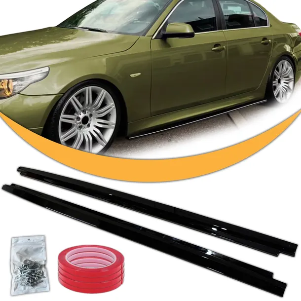 Dokładki Progów BMW E60 E61 M Pakiet Czarny Połysk progi Boczne Listwy