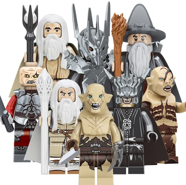 KLOCKI ZESTAW 9 FIGUREK  LORD OF THE RINGS HOBBIT SAURON GANDALF AZOG SARUM
