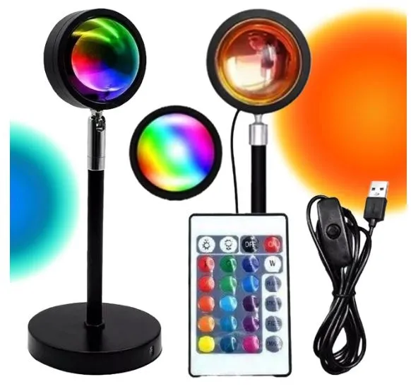 LAMPA LAMPKA PROJEKTOR WSCHÓD ZACHÓD SŁOŃCA IMITACJA SŁOŃCA + PILOT RGB