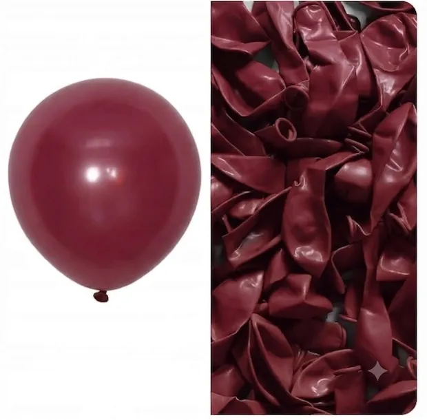 Bordowe Balony czerwono-brązowe BL31 100 sztuk 30 cm (12')