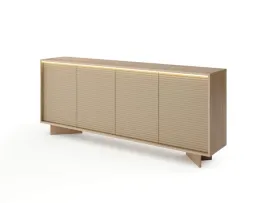 komoda-semi-b-204-cm-4d-cappuccino-ryflowane-fronty-led-jasne-drewno