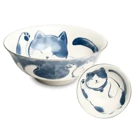 miska-do-ramen-udon-biala-z-niebieskim-kotem-neko-nishiki-19-cm