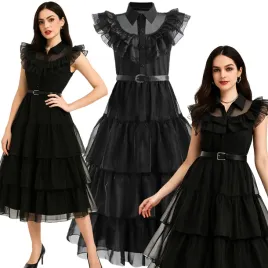stroj-kostium-przebranie-sukienka-wednesday-addams-cosplay-s-158-164
