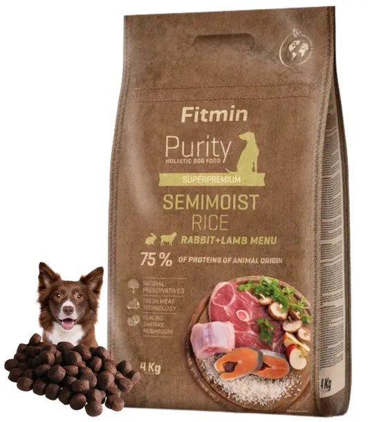 Fitmin Purity Semimoist królik jagnięcina ryż karma półmiękka dla psa 4 kg