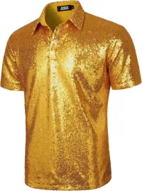 koszula-meska-cekinowa-zlota-disco-lata-80-krotki-rekaw-s