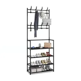 wieszak-na-ubrania-z-polkami-czarny-80x26x1505-cm-premium