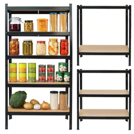 regal-magazynowy-metalowy-czarny-2w1-5-jasnych-polek-150x75x30-cm