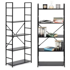 regal-drewniany-szeroki-nowoczesny-loft-5-polek-czarny-modernhome
