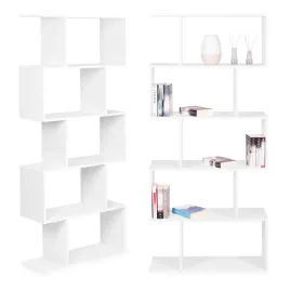 nowoczesny-regal-do-salonu-kratka-5-polek-na-ksiazki-bialy-modernhome