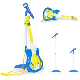 zestaw-gitara-elektryczna-mikrofon-statyw-dla-dzieci-mp3-niebieska
