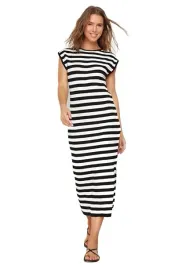trendyol-czarno-biala-sukienka-midi-w-paski-z-krotkim-rekawem-s-5ea-s-5-a