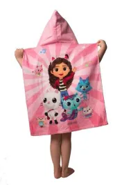 poncho-dla-dzieci-50x115-koci-domek-gabi-rozowe-gabbys-dollhouse