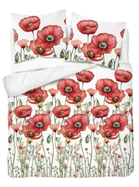 posciel-satynowa-180x200-biala-w-czerwone-maki-i-lakowe-kwiaty