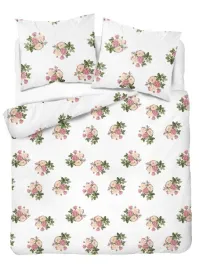 posciel-satynowa-220x200-biala-w-drobne-bukiety-rozowo-bezowych-roz