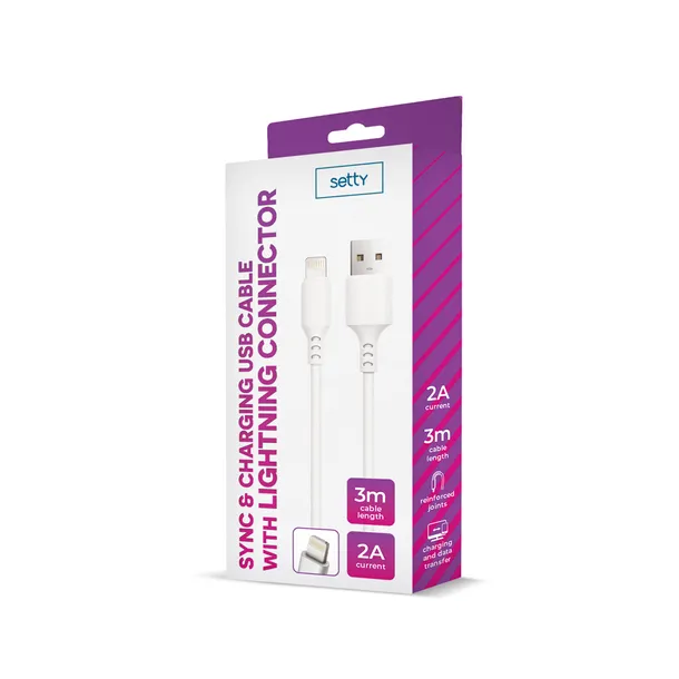 setty-kabel-usb-lightning-30-m-2a-bialy-new-stan-nowy
