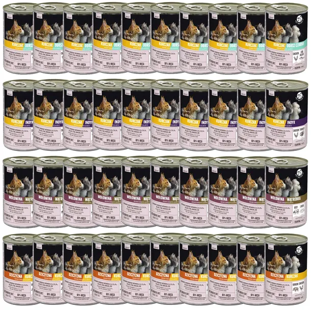 PET REPUBLIC Karma mokra kawałki w galaretce dla kota mix smaków 40 x 400g