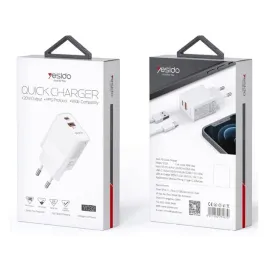 yesido-ladowarka-sieciowa-yc32-pd-20w-qc3-0-usb-a-c-white-bialy