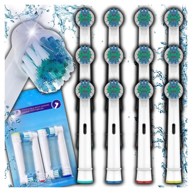 12X KOŃCÓWKI DO SZCZOTECZKI BRAUN ORAL-B ELEKTRYCZNEJ ORAL B ZESTAW 12 SZT