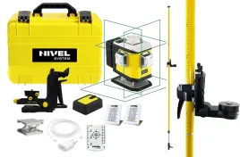 nivel-system-cl5g-laser-krzyzowy-zielona-wiazka-30m-bluetooth-4x360-tyczka