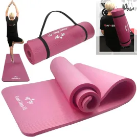 mata-gimnastyczna-do-jogi-fitness-15cm-190x63cm-tasmy-gumy-2x-hantla-1kg