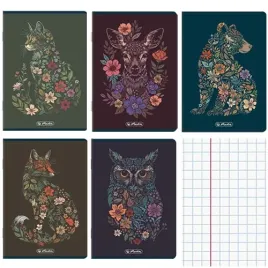 zeszyt-a5-kratka-60-kartek-herlitz-florimals-zwierzeta-rosliny-5-szt