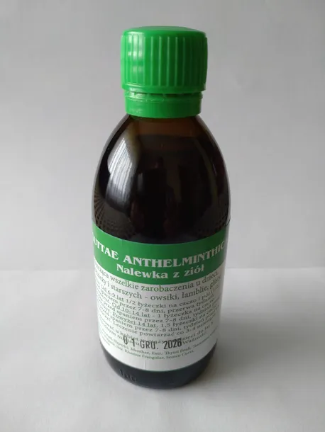 Nalewka z ziół na robaki pasożyty owsiki glisty 100ml GUTTAE ANTHELMINTHICA