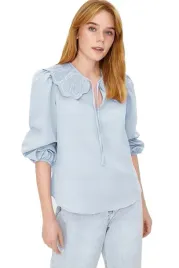 trendyol-bluzka-damska-z-falbana-na-kolnierzyku-i-rekawem-3-4-36-5ea