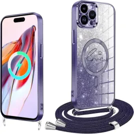 xcyyoo-brokatowe-etui-magsafe-iphone-15-pro-max-fioletowe-blyszczace-smycz