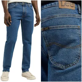 lee-daren-zip-fly-belmont-dzins-proste-ciemne-spodnie-jeansowe-w40-l32