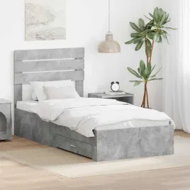 ramka-lozka-z-zaglowkiem-betonowy-szary-i-srebro-70-x-190-cm