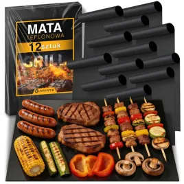 12x-mata-do-grilla-teflonowa-podkladka-do-pieczenia-tacka-wielorazowa-bbq
