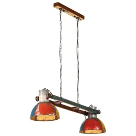 lampa-wiszaca-111-cm-2-klosze-drewno-odzysk-wielokolor
