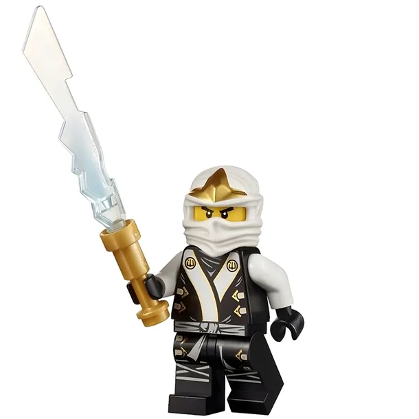KLOCKI FIGURKA BIAŁY ZANE TEMPLE OF LIGHT ELEMENTAL BLACK WHITE KIMONO do lego NINJAGO SUPER jakość