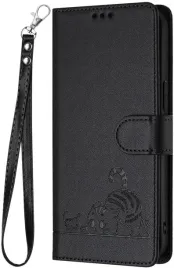 etui-seahai-poco-f7-pro-czarne-z-kotem-portfel-z-klapka