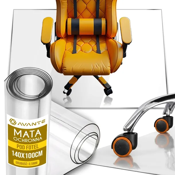 MATA OCHRONNA POD FOTEL GAMINGOWY PODKLADKA POD KRZESLO NA PODŁOGĘ 140x100